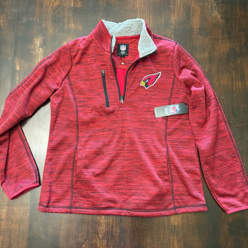 NFL Red and Gray Arizona Cardinals Pullover NWT